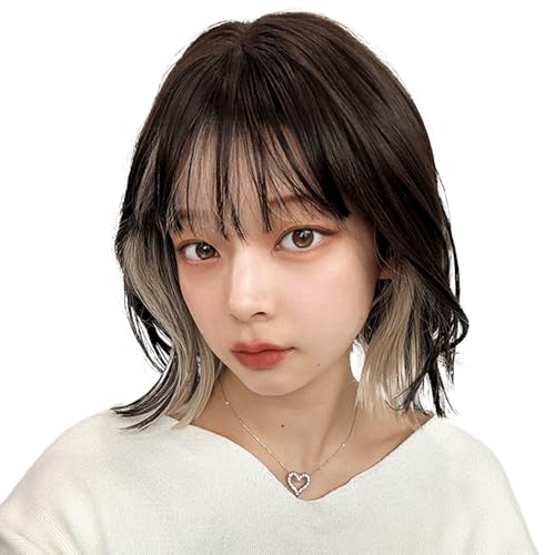 [AQUADOLL(アクアドール)] ウィッグ ボブ 外ハネ インナーカラー フルウィッグ 金髪 ピンク フリーサイズ MBKNC2-X.ブラックミルキー wg348MBKNC2-Xのサムネイル