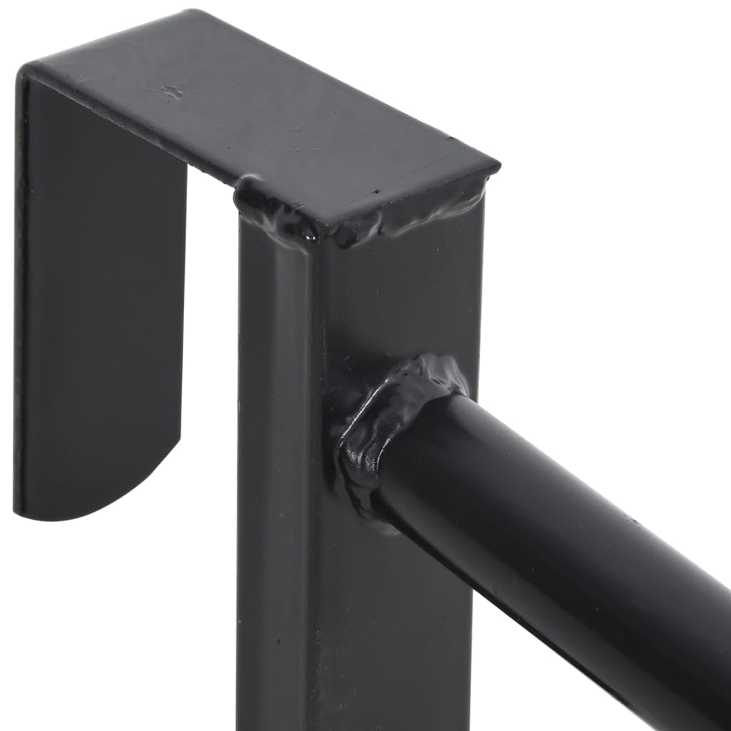 vidaXL Soporte Montura Brazo portátil con Gancho Brida Hierro Negro, bastidores de sillas de Montar, sillero, Soporte de Silla de Montar portátil