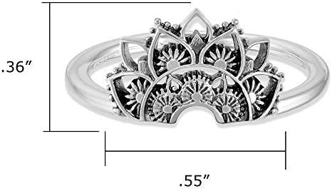 Boma Jewelry Sterling Silver Bali Style Boho Tribal Lotus Blossom Flower Ring - Image 7