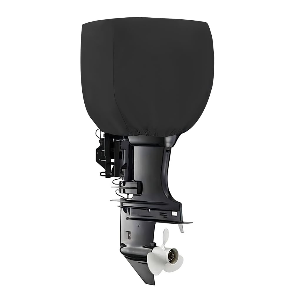 Outboard Engine Cover, Waterproof Half-wrapped Boat Motor Cover Drawstring Design for 0-250 HP Engine