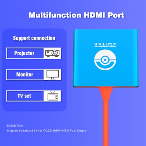 Purbhe Switch Dock For Nintendo Switch,Portable Switch Docking Station Compatible With Nintendo Switch And Switch Oled,Switch Hdmi Adapter 4K/60Hz Switch Tv Dock Small And Fashion Switch Travel Dock thumb #5