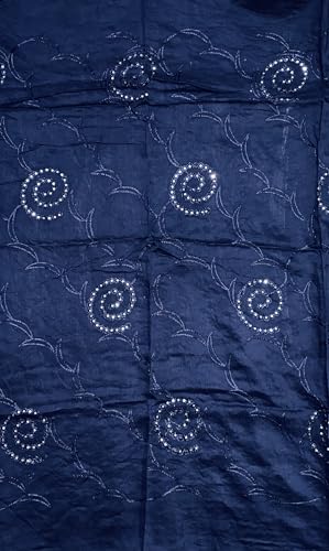Image of LKC WOMEN'S SEQUENCE EMBROIDERED SELFDESIGN SOFT COTTON CHANDERI DUPATTA