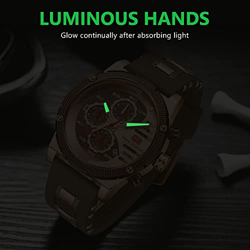 Image of AIMES Mens Watches Chronograph Waterproof Sport Military Watch for Men Analog Quartz Movement Stylish Wrist Watch Elegant Gift Watch for Men
