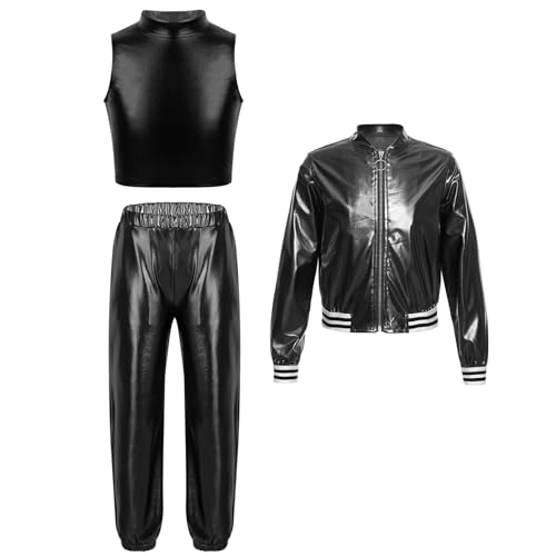 Ropa de baile callejero para niñas conjunto hip hop y jazz con pantalones de running cómodos 2
