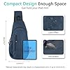 Canvas Kleiner Sling Bag Leichter Crossbody Bag für Frauen Rucksack für Männer Lauf-Rucksack Reise-Brusttasche Schulter Tagesrucksack fü Arbeit Outdoor Fitnessstudio Wandersport Dunkelblau #3