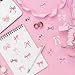 Pink Bows Sticker Roll - 1000pcs Coquette Pink Bows Stickers in Waterproof Vinyl Girly Aesthetic Decal for Gift Laptop Bottle Scrapbooking Luggage Computer Envelope Decor for Kids