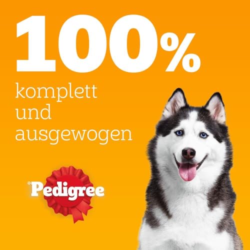 Pedigree Hund Portionsbeutel Protein Plus mit Stückchen in Gelee für ausgewachsene Hunde 4 x 12 x 85 g