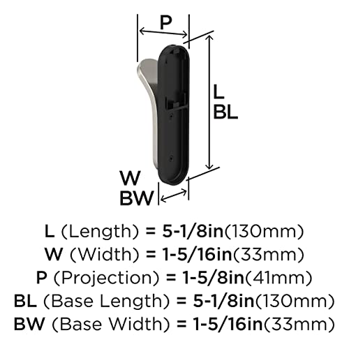 Image of Amerock Unison Single Prong Matte Black /Satin Nickel Wall-Mounted Hook