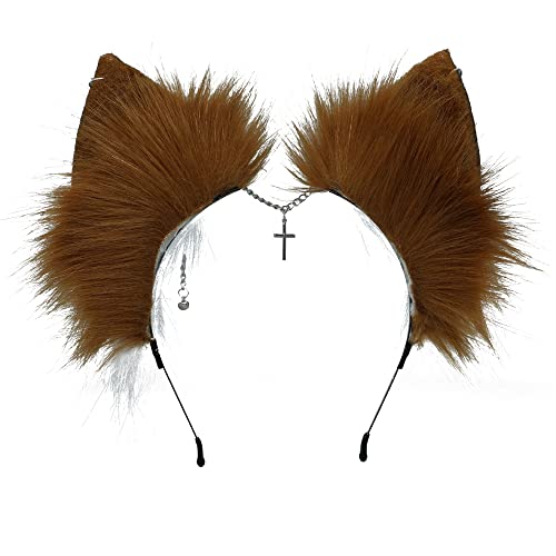 Image of VIGVAN Handmade Wolf Fox Ears Animal Cosplay Cute Head Accessories for Halloween