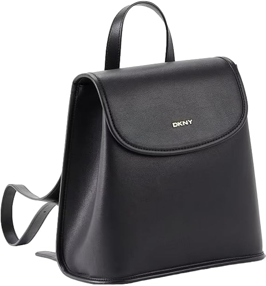 Amazon.com | DKNY Women's Brook Leather Backpack, Black/Gold, One