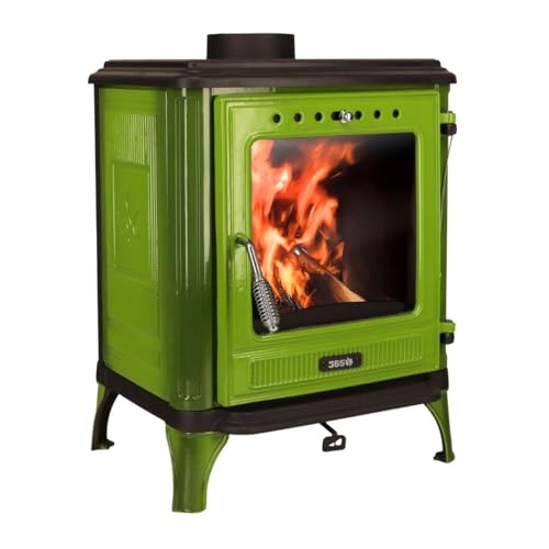365® Kaminofen Ferrox 55 grün emailliert 7 kW Gusseisen A+