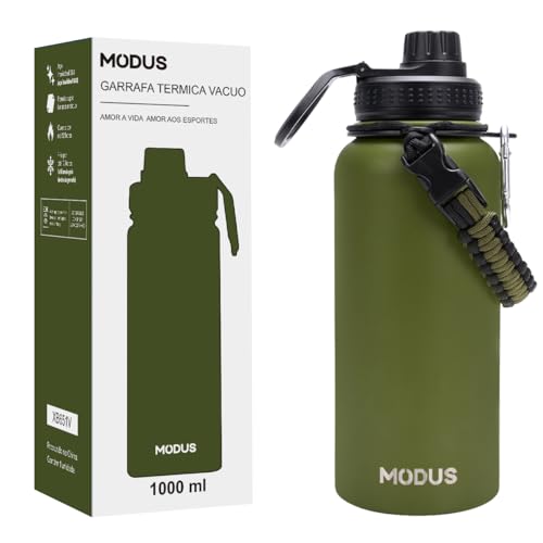 MODUS Garrafa Térmica Esportiva De Aço Inoxidável Com Isolamento A Vácuo De 1000ML (Verde)