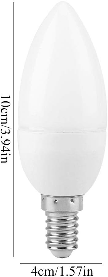 Yosoo 2 Pcs Decorative Candle Light Bulbs LED Candelabra E14 Socket Bulb 220V Warm White Round Type for Retro Home Candle Shape Light Lamp