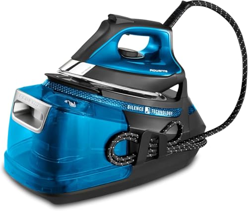 Rowenta Silence Steam Pro, Centro de planchado, Autonomía ilimitada de 7,5 bares, Golpe vapor 450 g/min, Continuo de 140 g/min, suela Microsteam Laser 400, Función Eco, Azul, DG9222
