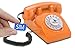 Produktbild Opis 60s Mobile - Retro Tischhandy in Form eines sechziger Jahre Telefons mit Wählscheibe und Metallklingel (orange)