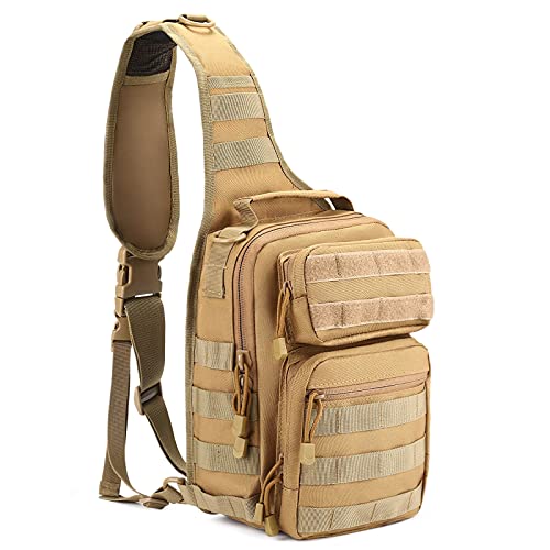 UBORSE Bolsa de Pecho Táctica Militar Mochila Cruzada para Hombro Impermeable Molle Bandolera Mochila de Pecho para Trekking Camping Cazar Acampada Senderismo