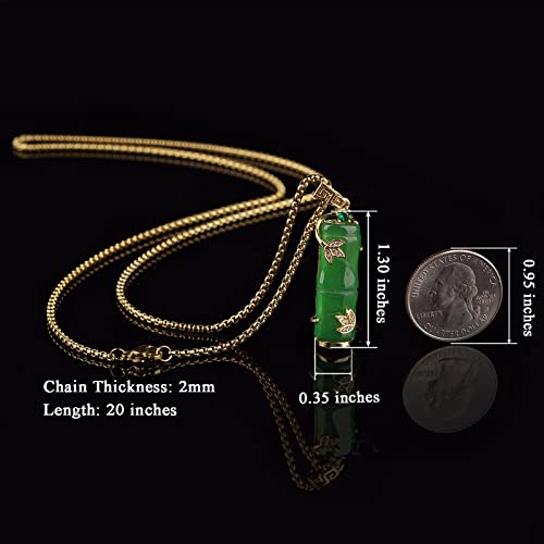 Green Jade Pendant 18K Gold Plated Necklace Crystal Jewelry for Women4