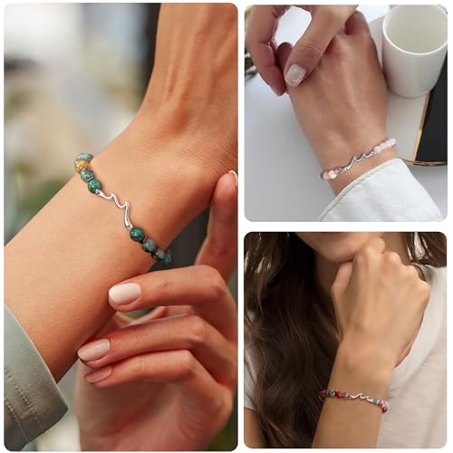 Inspirational Gifts for Women Wave Bracelet Encouragement Gifts Natural Stone Beaded Bracelets Life Is Tough Cheer Up Spiritual Thoughtful Get Weel Gifts Birthday Valentines Day Jewelry4