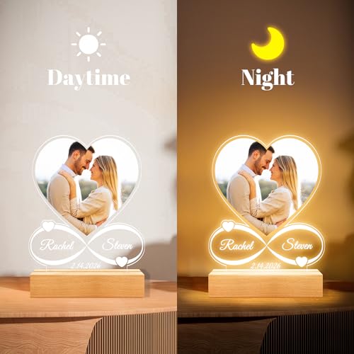 Personalized Picture Frame, Custom Picture Frames, Customized Photo Frame, Personalized Anniversary Valentines Day Gifts for Women Men Her Him Girlfriend Boyfriend Couple Mom Dad Baby Kid Family