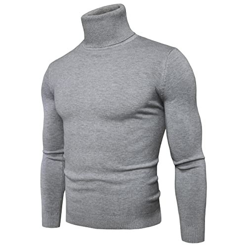 Turtleneck Men Slim Fit Men's Vintage Turtleneck Sweater Slim Fit Cable Knit Sweater3