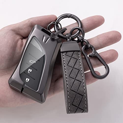 Metal Key Fob Cover With Lexus Keyring Replacement For Lexus Es Gx Lc Ls Nx Rc Ux, Full Protection Car Key Covers Case With Keychains, Car Accessories, Black #TOP3