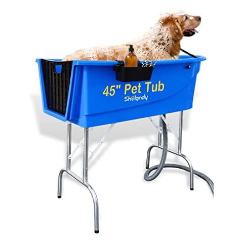 SHELANDY 45" Pet Grooming Bathtub Dog Wash Station | Heavy Duty Bathing Tub Cover
