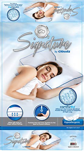 Image of Cloudz Signature: Premium Hypoallergenic Stay Cool Ultra Soft Microbead Bed Pillow - White