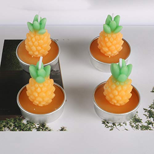 Tendycoco Pineapple Shaped Candle Fruit Tealight Candles Handmade Smokeless Scented Candles For Birthday Party Wedding Hawaii Tropical Party Supplies #TOP3