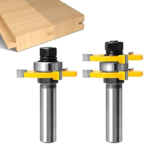 Vlocemon 1/2 Inch Shank Groove and Tougue Router Bit Set… (1/2inch) Cover