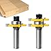 Price comparison product image Vlocemon 1/2 Inch Shank Groove and Tougue Router Bit Set (1/2inch)