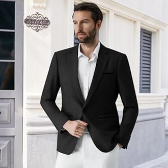 Autsel Mens Blazer 1 Button Casual Slim Fit Blazer Jacket Business Lightweight Suit Jackets Wedding Tuxedo