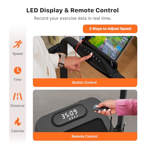 Image of Mobvoi Walking Pad Treadmill Under Desk Treadmills for Home Office Smart AI Walking Running Machine Compact Portable with Remote Control and APP 265 LBS