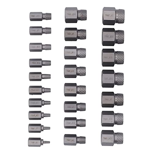 Juego de extractores de tornillos, herramienta de cabeza hexagonal de 25 piezas para una fácil extracción de tornillos con estuche de almacenamiento, solución completa de extracción de tornillos