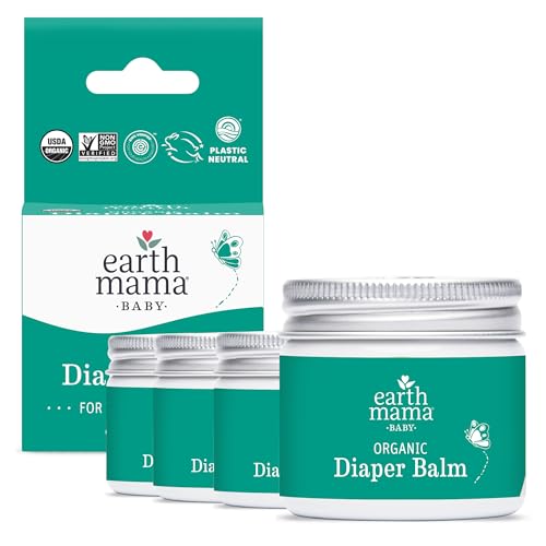 Image of Earth Mama Organic Diaper Balm 2-Ounce | Diaper Cream for Baby | EWG Verified, Petroleum & Artificial Fragrance-Free with Calendula for Sensitive Skin (4-Pack)