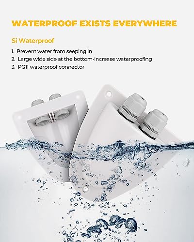 zalati Solar Kabel Entry Gland Box ABS Kabel Gehäuse Halterung wasserdicht für Wohnmobile, Boote, Yachten Dach und Dual Löcher