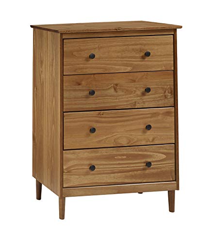 Walker Edison Tall Wood Storage Closet 4 Drawer Dresser for Bedroom Caramel Brown Organizer Walker Edison Tall Wood Storage Closet 4 Drawer Dresser for Bedroom Caramel Brown Organizer