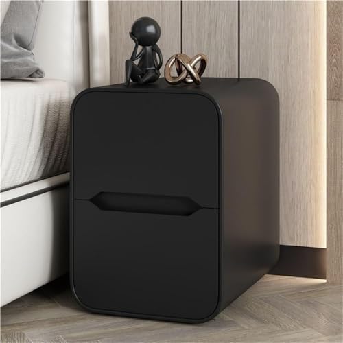 Modern Small Nightstand with 2 Drawers - Narrow Wooden Bedside Table, Stylish Home Accent for Living Room & Bedroom, Durable Design (Brown, 30 cm)