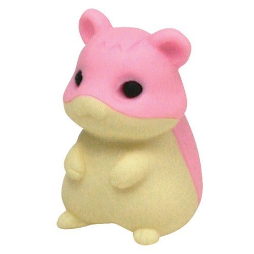 IWAKO GUMMY MIX AND MATCH COLLECTIBLE ERASERZ - FLUFFBALL THE GUINEA PIG IN PINK
