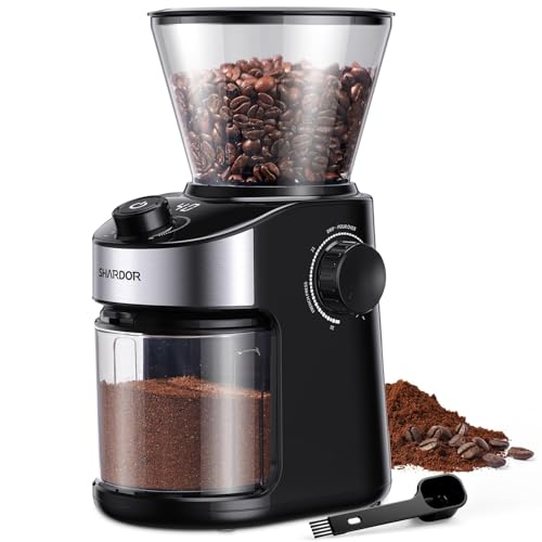 SHARDOR Burr Coffee Bean Grinder, 32 Settings, 40-Second Timer, Black