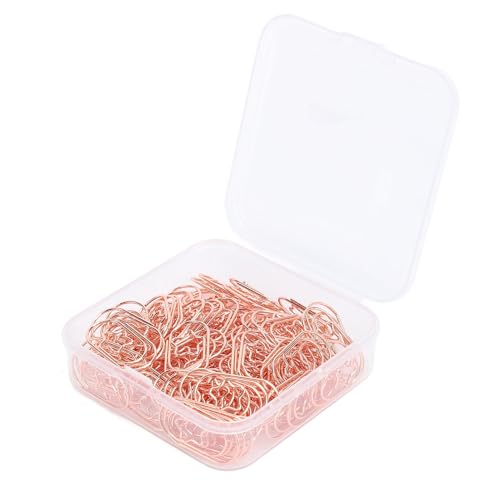 SOCOCO 100pcs星型の紙クリップペーパークリップペーパークランプステンレス鋼の愛らしいデザインペーパーを整理するための非スリップグリップ写真カードカード封筒 (ローズゴールド)