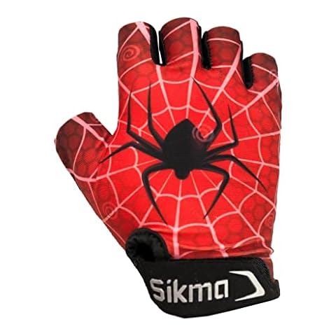 CHILDREN KIDS BOYS GIRLS PADDED CYCLING SCOOTER BMX BIKE GLOVES CYCLE BICYCLE (RED, XS/XXS) Cover