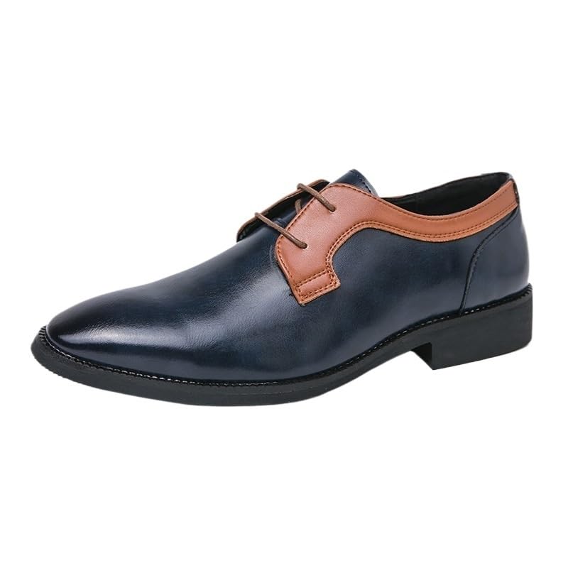 Two Tone Oxford Dress Shoes for Men Lace Up Comfort Orthopedic Waterproof Leather Breathable Casual Business Anti-Slip Dress