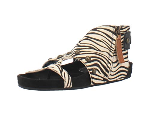 Dingo Womens Sage Brush Gladiator Sandals Leather Black Zebra 8.5 M #TOP13
