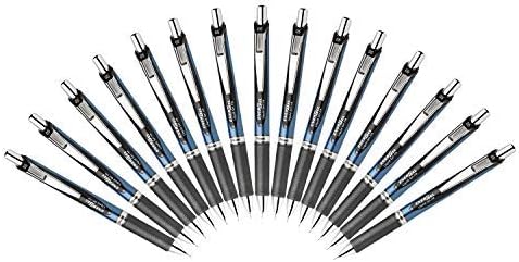 Pentel EnerGel RTX Retractable Liquid Gel Pen 0.5mm Fine Line Needle Tip Black Ink (15)