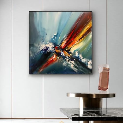 Tableau d'art abstrait de voile KEBIA, peinture à l'huile sur toile moderne 70x70