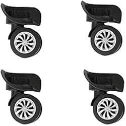 Repuestos Maletas Roncato 4 Piezas Ruedas de Equipaje de Repuesto, Silenciosas, Radianes de Instalación 55°, para la Mayoría de Las Maletas de Plástico (Sin Tornillos)