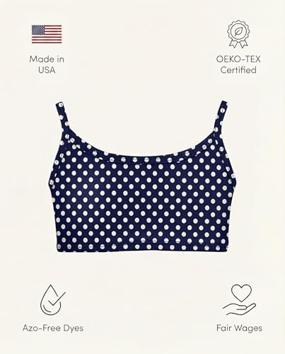 Image of City Threads Girls Bikini Top Only UPF 50+, Bathing Suit Top for Girls, Made in the USA