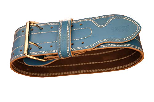 Weight Power Lifting Belt 4” Wide Cobra Grips Best Premium Genuine Leather Belt For Men & Women Adjustable Weightlifting Back Support (Cyanic Blue, Small 27"-35") #TOP3