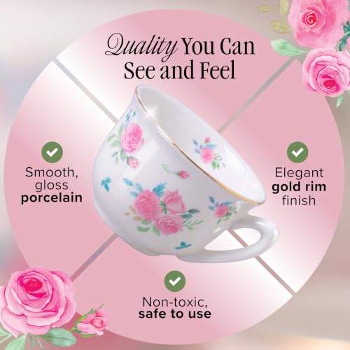 Image of Giggle & Honey Floral Porcelain Tea Set for Girls
