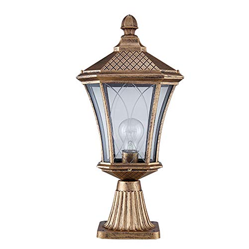 Preisvergleich Produktbild Wandleuchte Villa Hof Wandleuchte, Außensäule Hauptlicht, europäische Säule Lampe, wasserdichte Tür Säule Lampe (Color : Bronze)